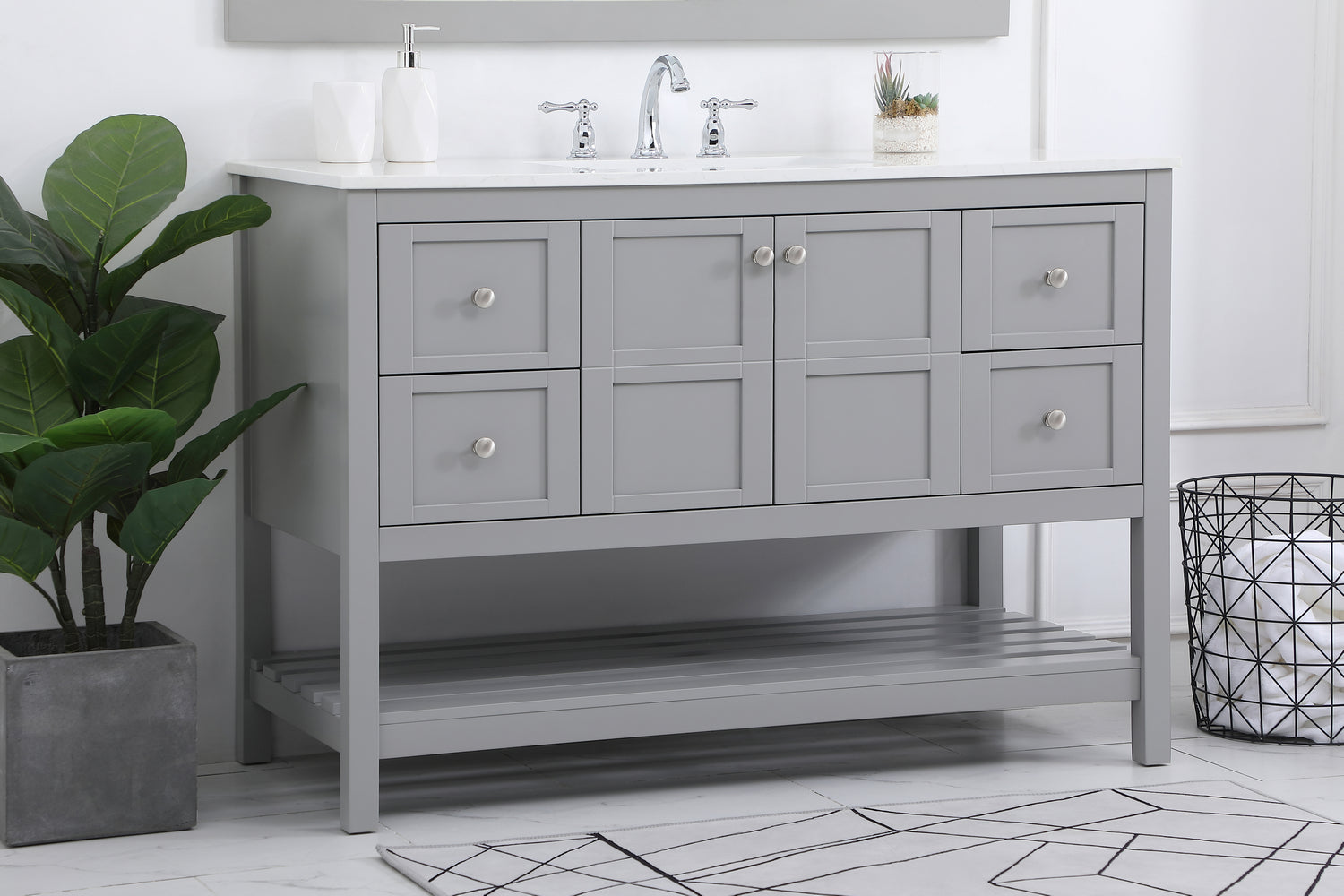 Elegant Lighting - VF16448GR - Single Bathroom Vanity - Theo - Gray