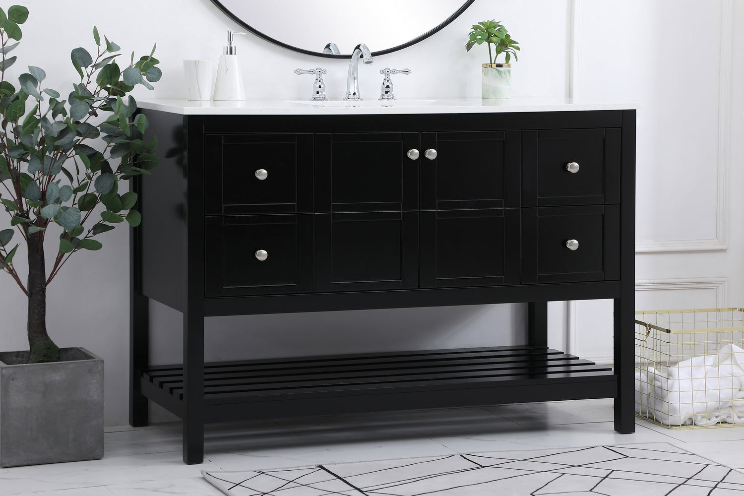 Elegant Lighting - VF16448BK - Single Bathroom Vanity - Theo - Black