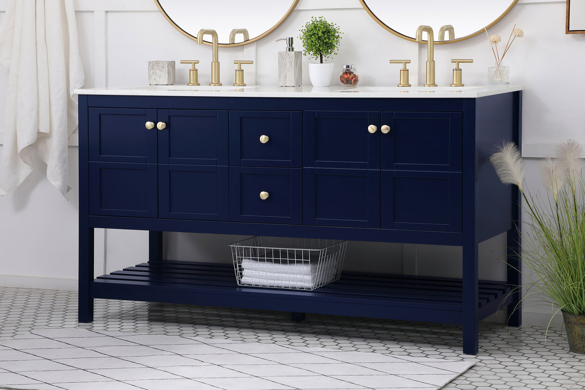 Elegant Lighting - VF16460DBL - Single Bathroom Vanity - Theo - Blue