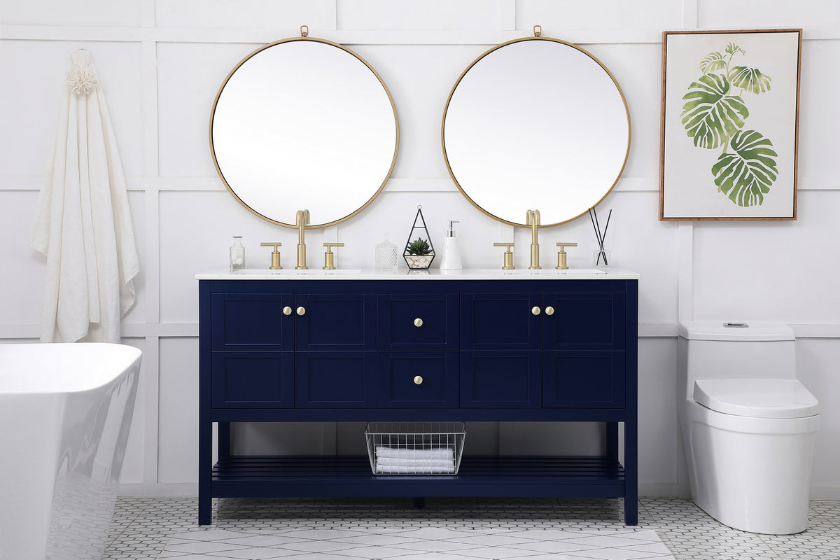 Elegant Lighting - VF16460DBL - Single Bathroom Vanity - Theo - Blue