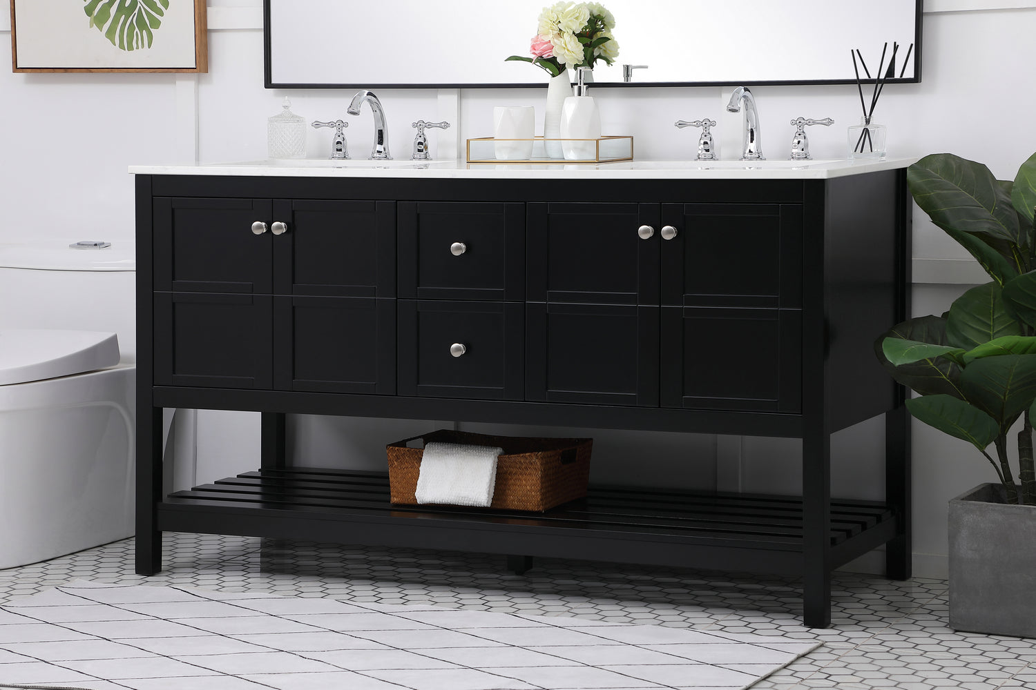 Elegant Lighting - VF16460DBK - Single Bathroom Vanity - Theo - Black