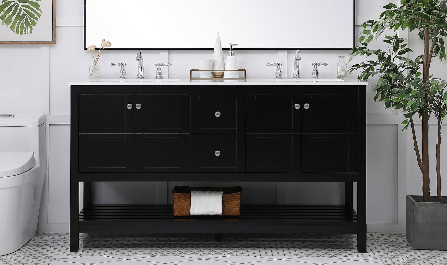 Elegant Lighting - VF16460DBK - Single Bathroom Vanity - Theo - Black