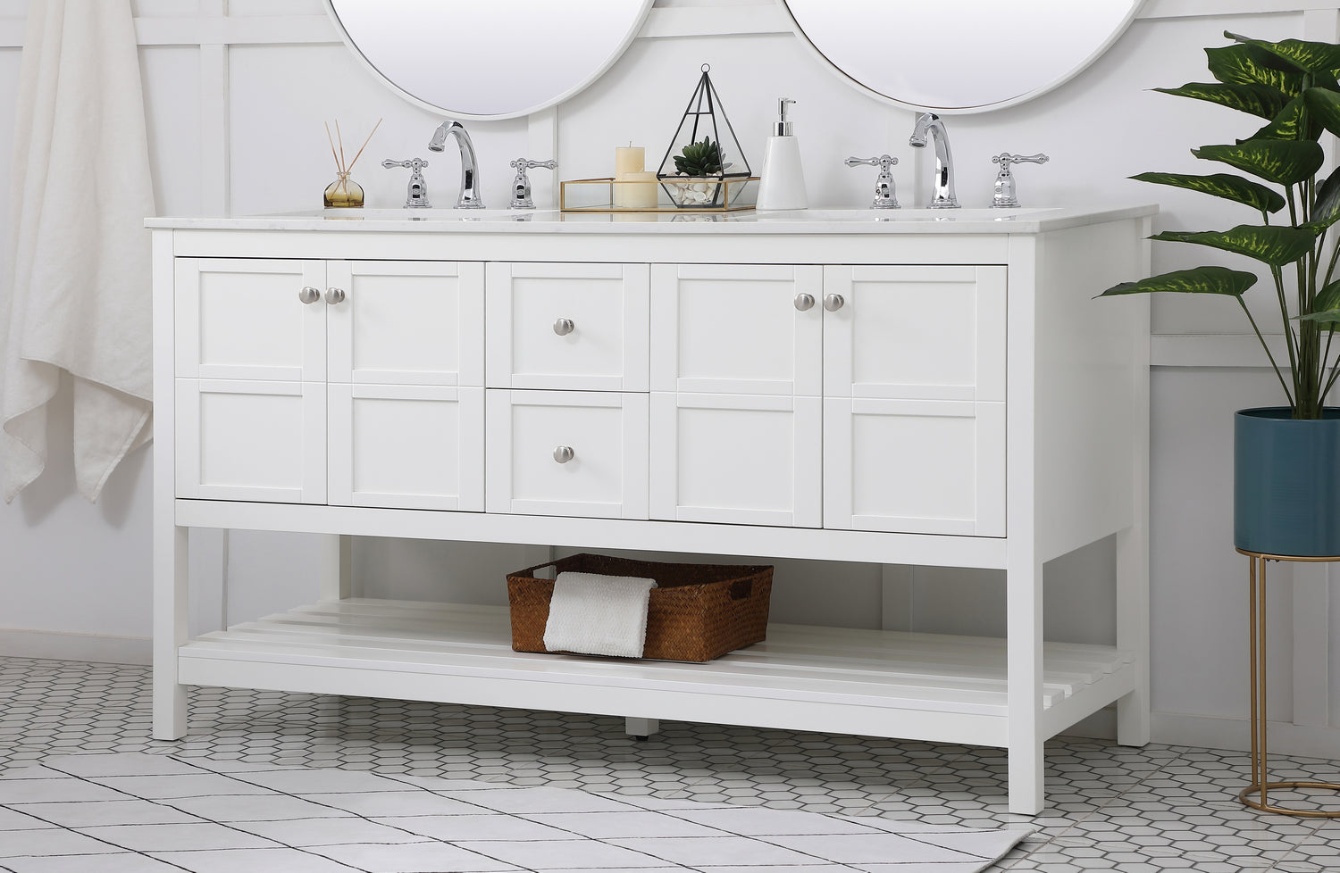 Elegant Lighting - VF16460DWH - Single Bathroom Vanity - Theo - White