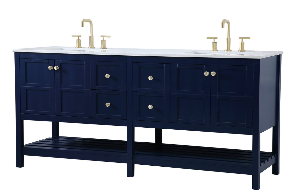 Elegant Lighting - VF16472DBL - Double Bathroom Vanity - Theo - Blue