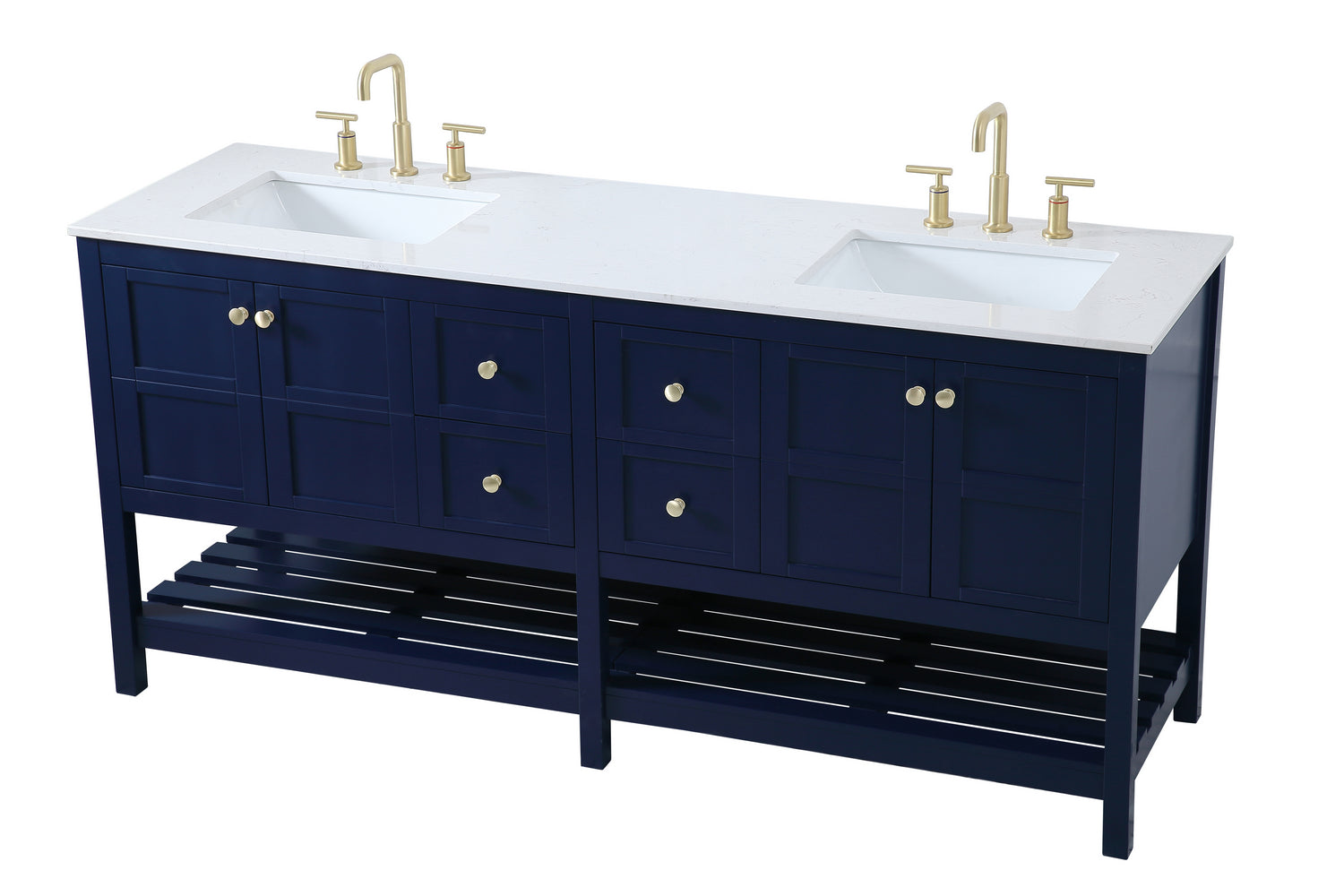 Elegant Lighting - VF16472DBL - Double Bathroom Vanity - Theo - Blue