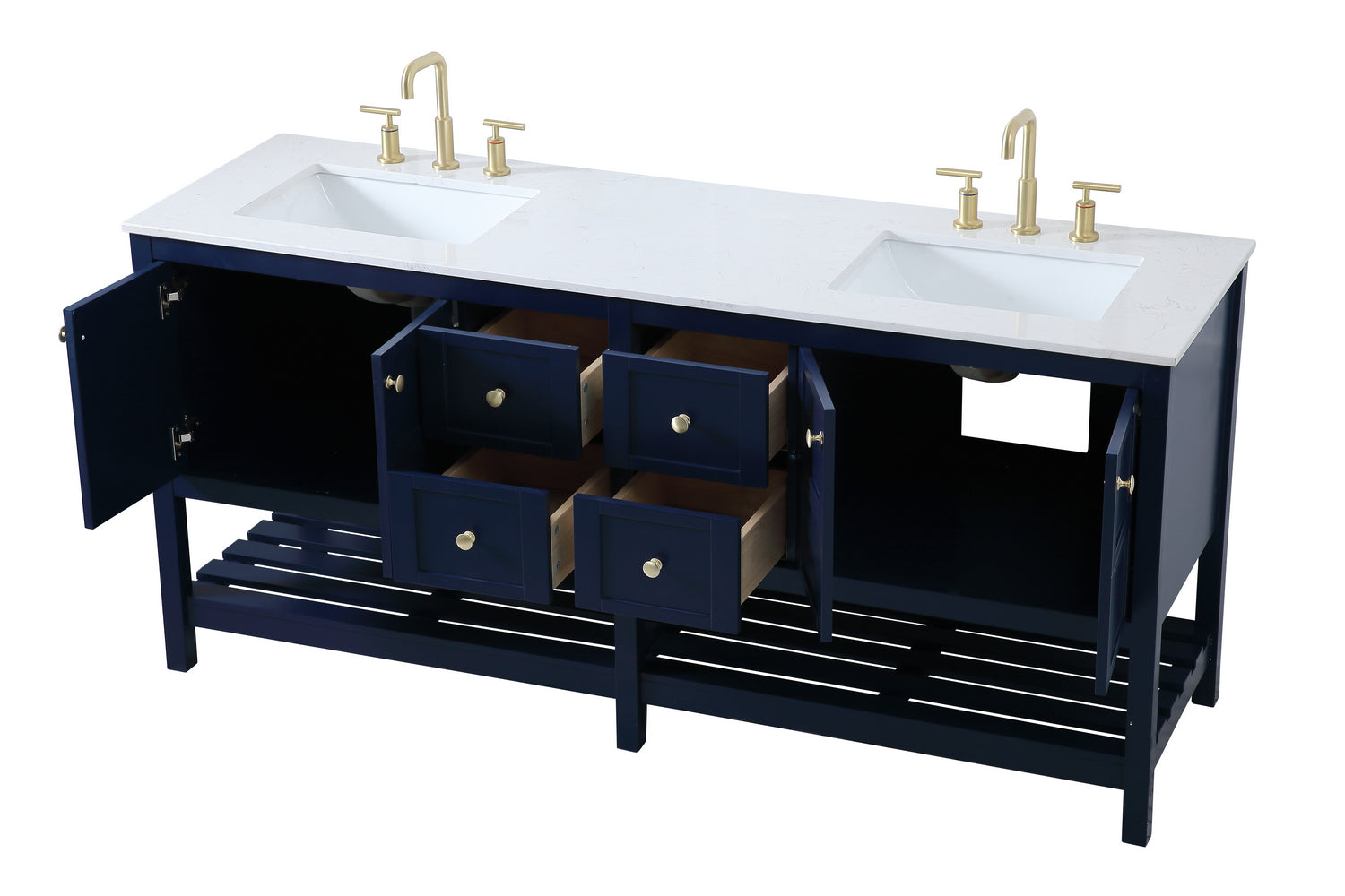 Elegant Lighting - VF16472DBL - Double Bathroom Vanity - Theo - Blue