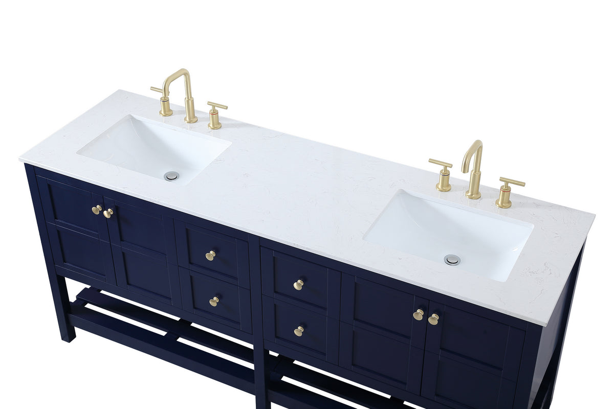 Elegant Lighting - VF16472DBL - Double Bathroom Vanity - Theo - Blue