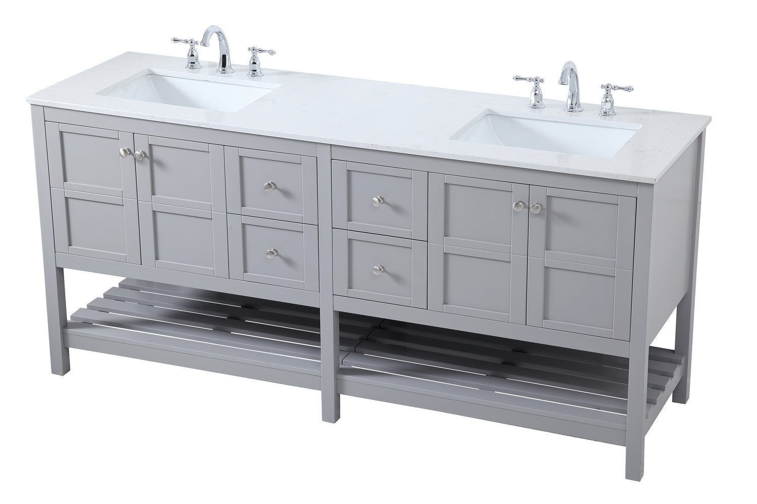 Elegant Lighting - VF16472DGR - Double Bathroom Vanity - Theo - Gray