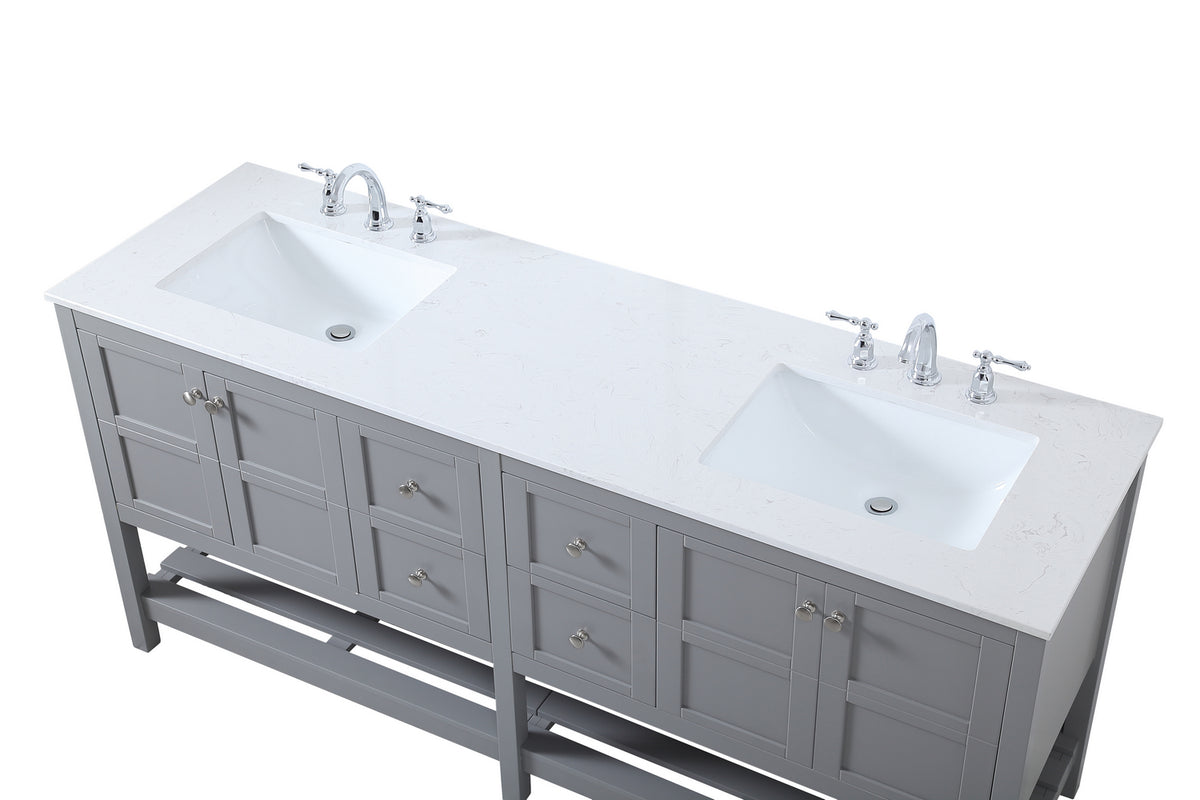 Elegant Lighting - VF16472DGR - Double Bathroom Vanity - Theo - Gray