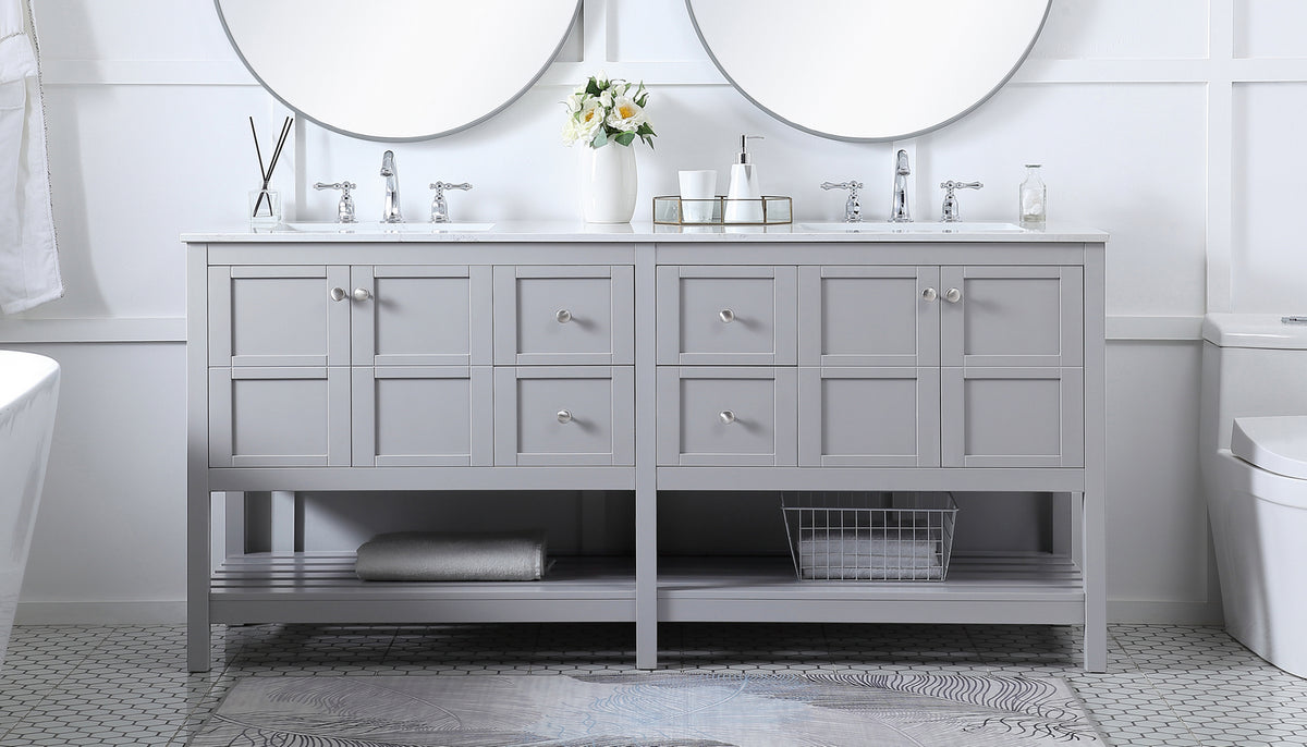 Elegant Lighting - VF16472DGR - Double Bathroom Vanity - Theo - Gray