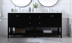 Elegant Lighting - VF16472DBK - Double Bathroom Vanity - Theo - Black