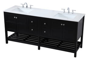 Elegant Lighting - VF16472DBK - Double Bathroom Vanity - Theo - Black