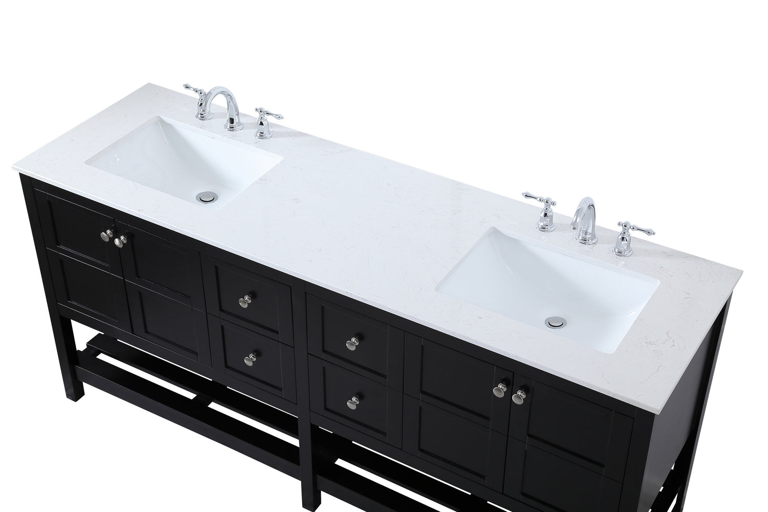 Elegant Lighting - VF16472DBK - Double Bathroom Vanity - Theo - Black