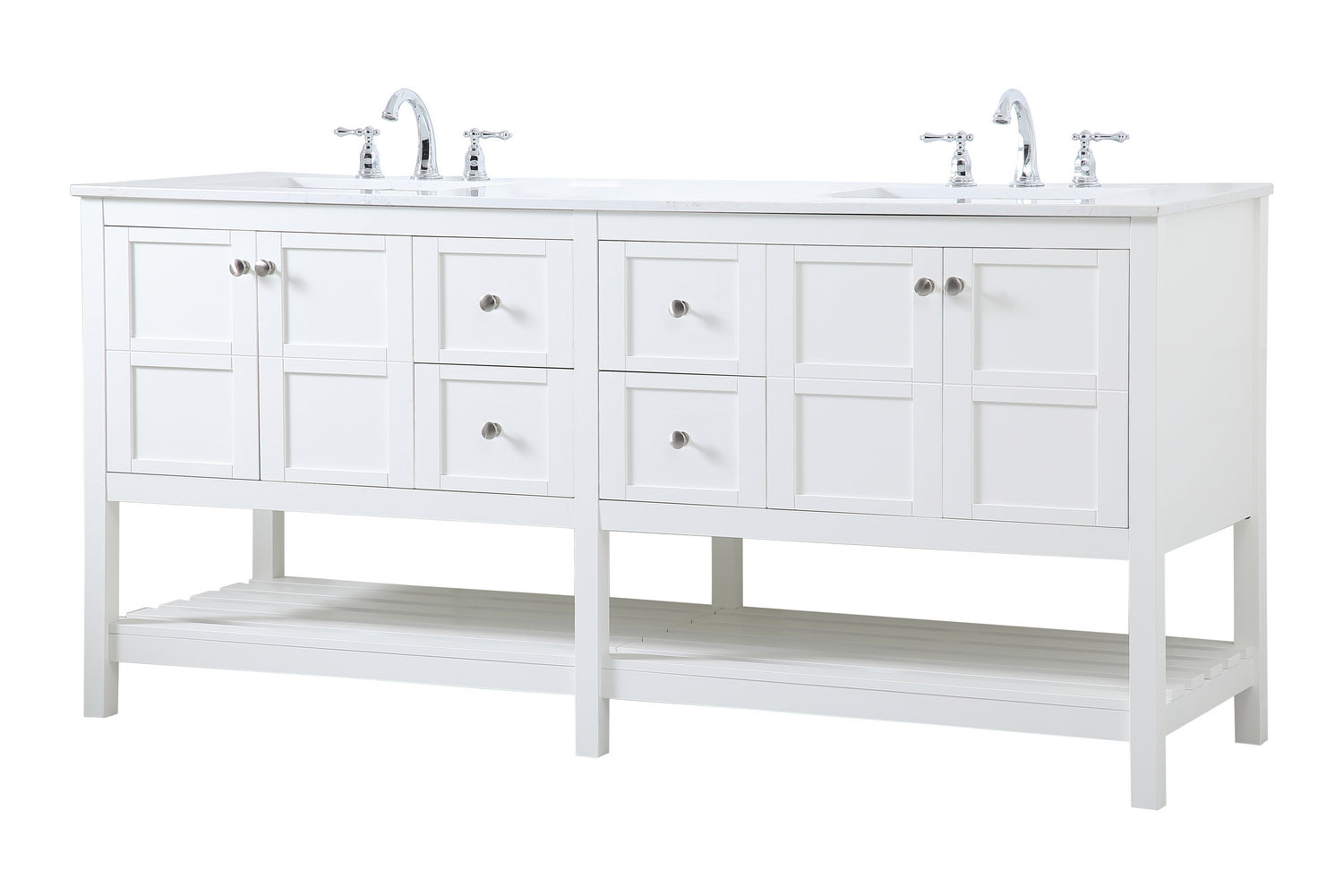 Elegant Lighting - VF16472DWH - Double Bathroom Vanity - Theo - White