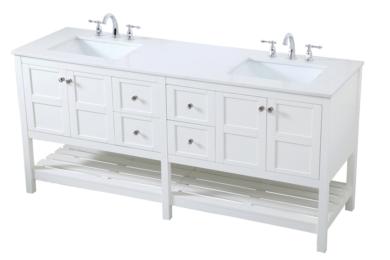 Elegant Lighting - VF16472DWH - Double Bathroom Vanity - Theo - White