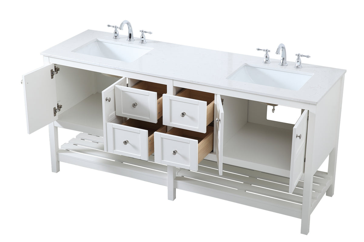 Elegant Lighting - VF16472DWH - Double Bathroom Vanity - Theo - White