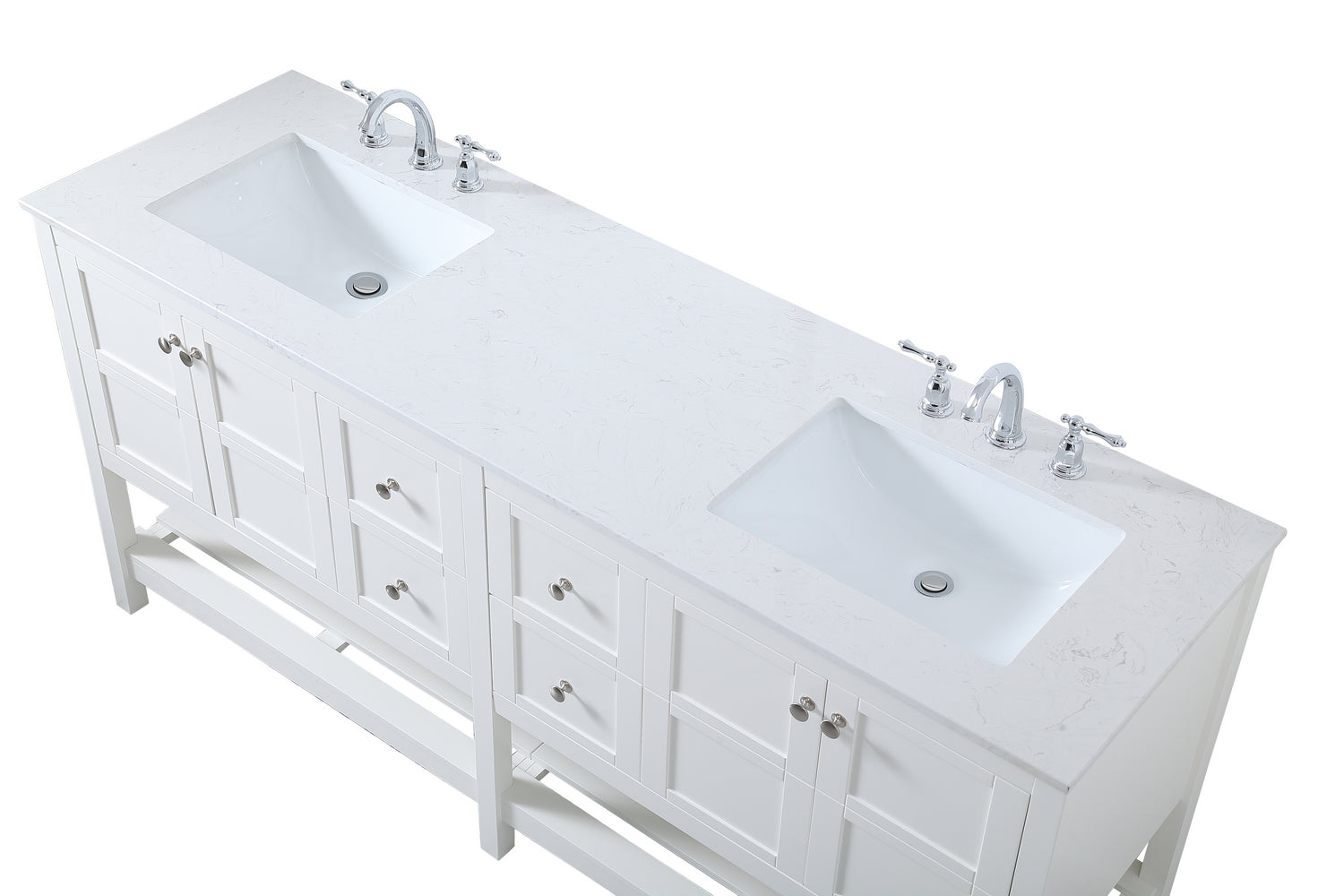 Elegant Lighting - VF16472DWH - Double Bathroom Vanity - Theo - White