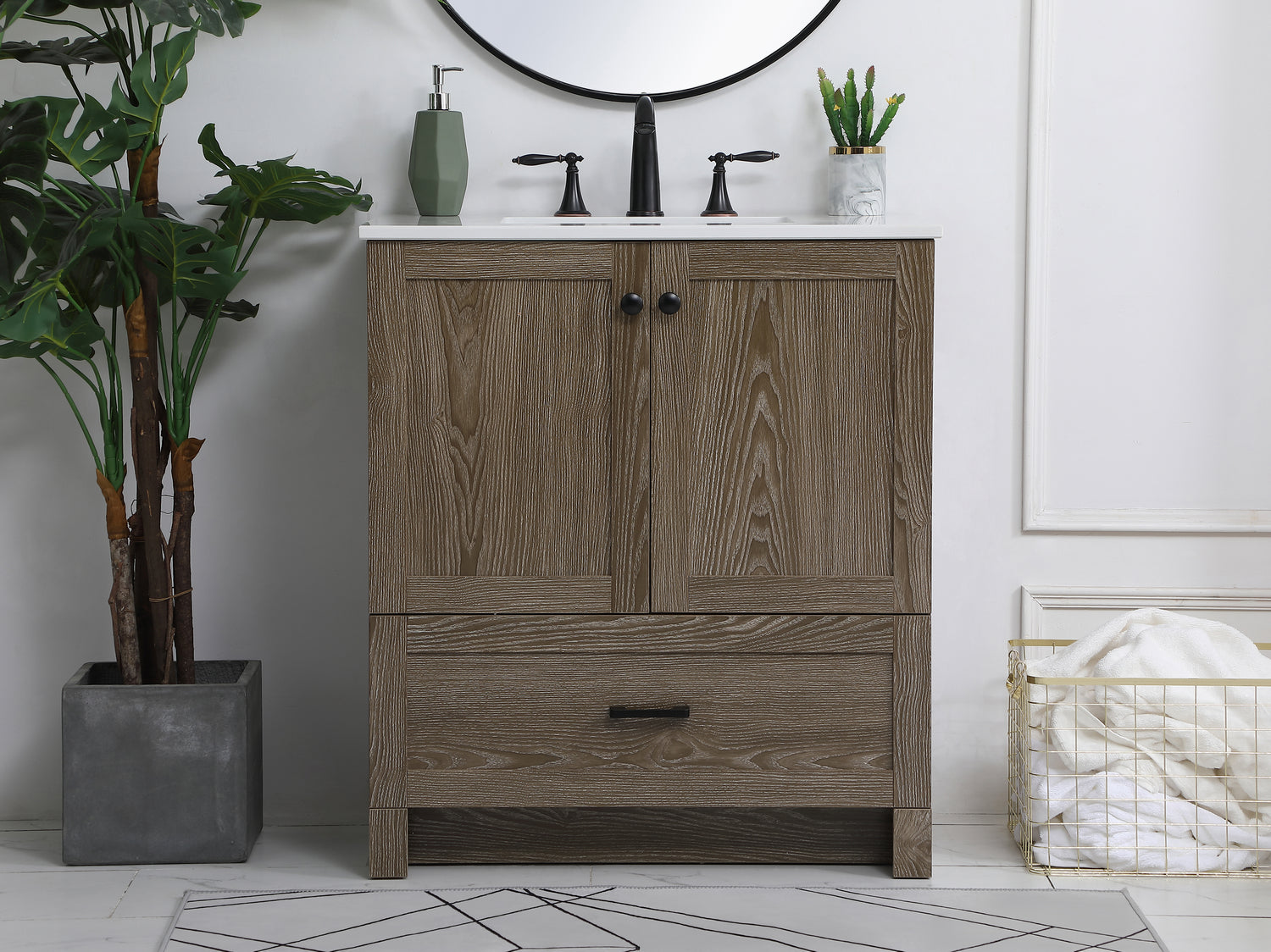 Elegant Lighting - VF2830WO - Single Bathroom Vanity - Soma - Weathered Oak