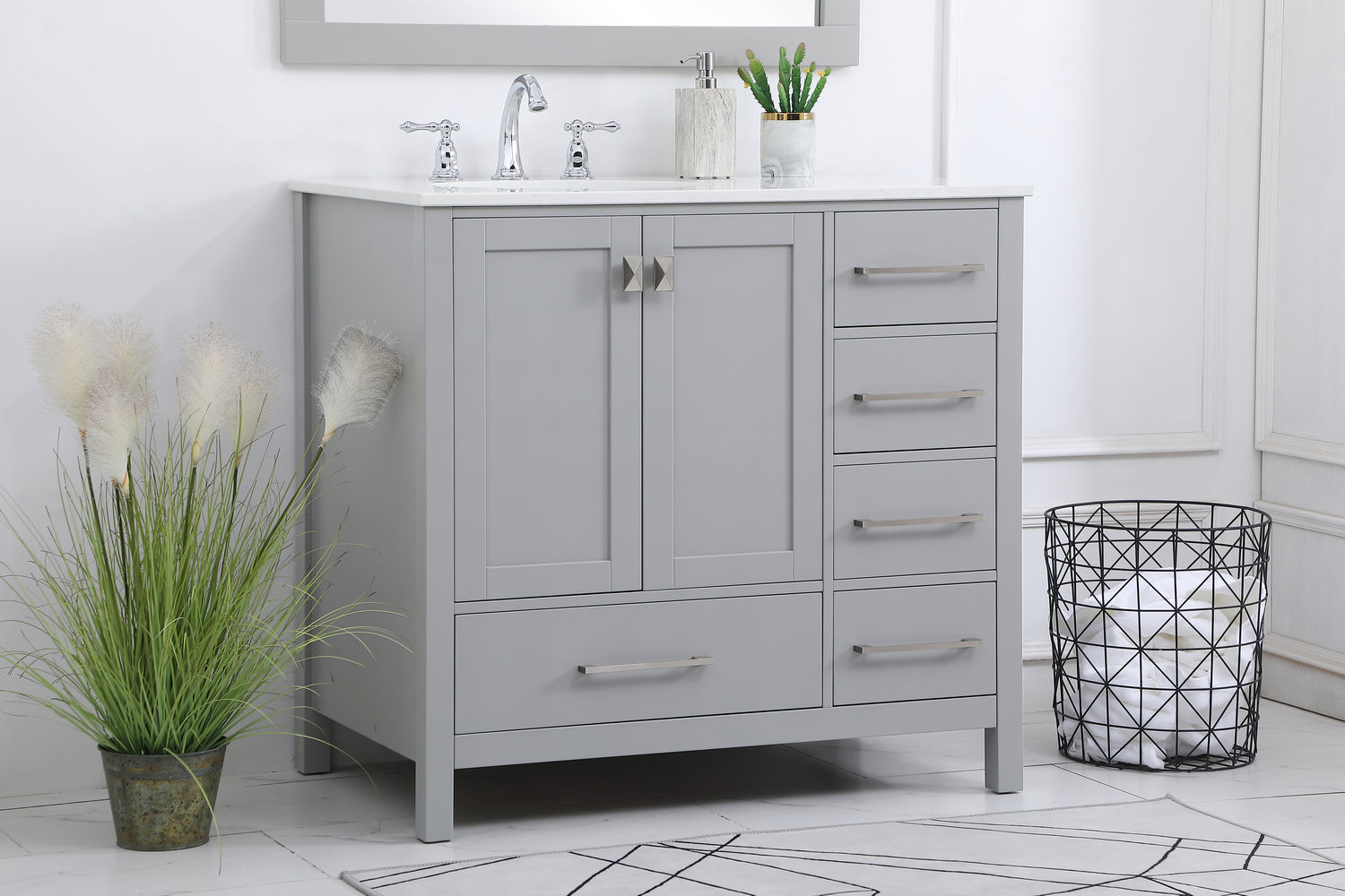 Elegant Lighting - VF18836GR - Single Bathroom Vanity - Irene - Gray