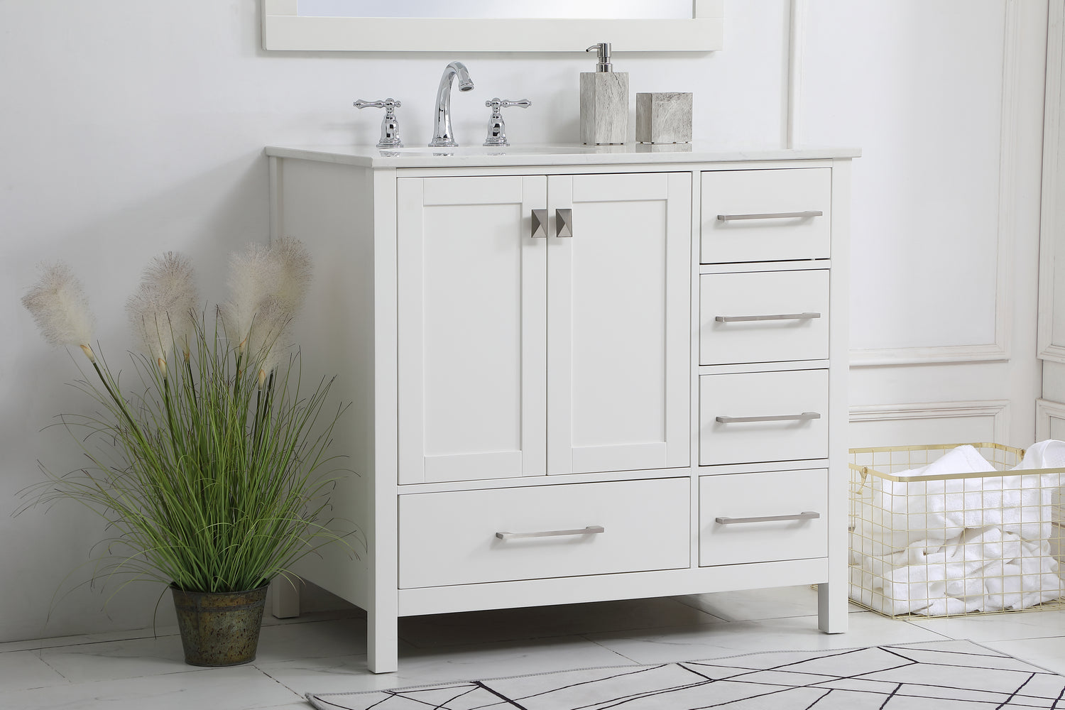 Elegant Lighting - VF18836WH - Single Bathroom Vanity - Irene - White