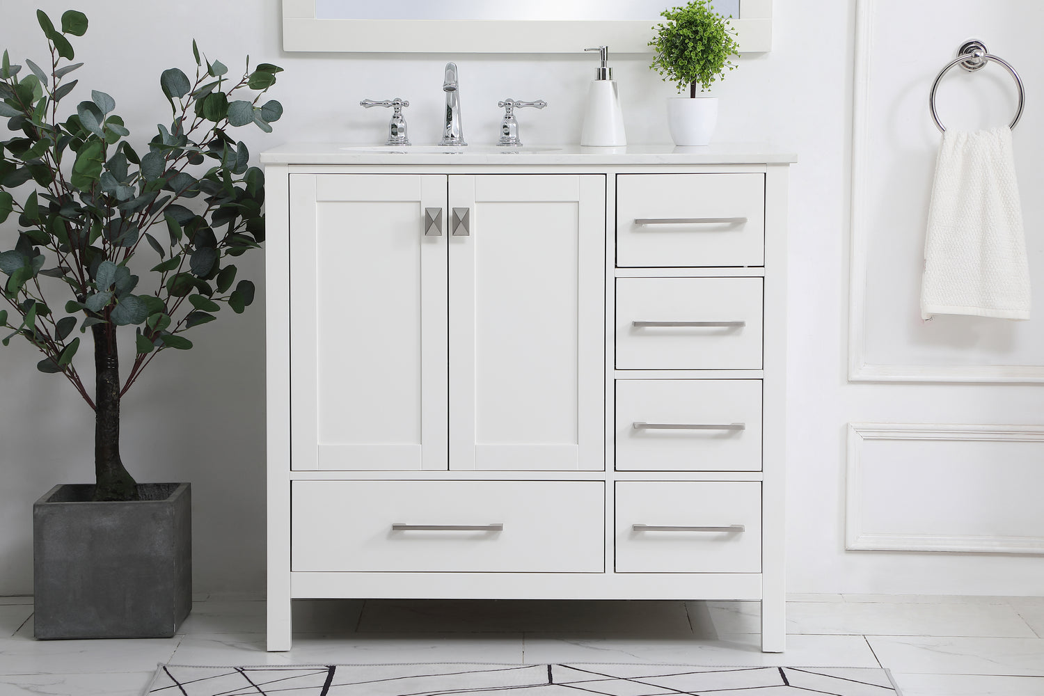 Elegant Lighting - VF18836WH - Single Bathroom Vanity - Irene - White