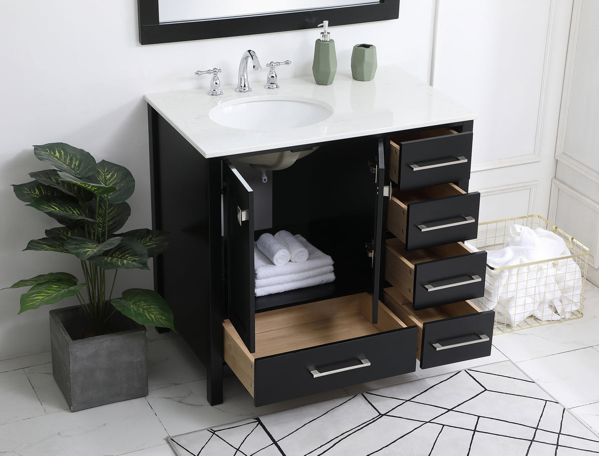 Elegant Lighting - VF18836BK - Single Bathroom Vanity - Irene - Black