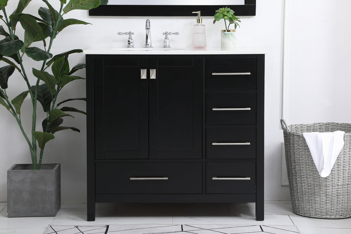 Elegant Lighting - VF18836BK - Single Bathroom Vanity - Irene - Black