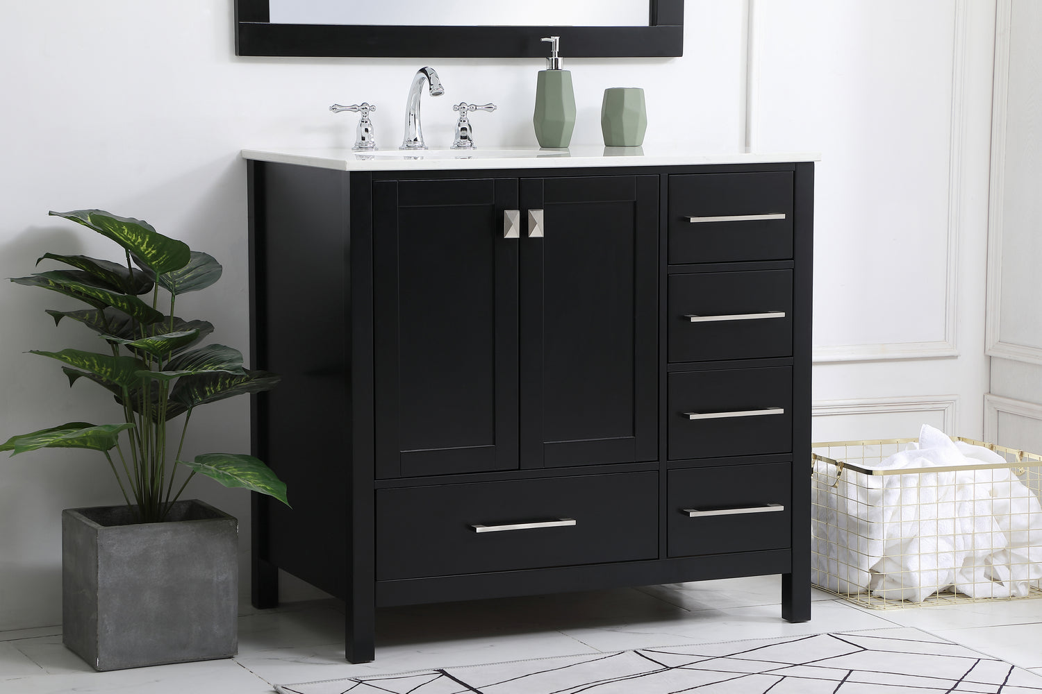 Elegant Lighting - VF18836BK - Single Bathroom Vanity - Irene - Black