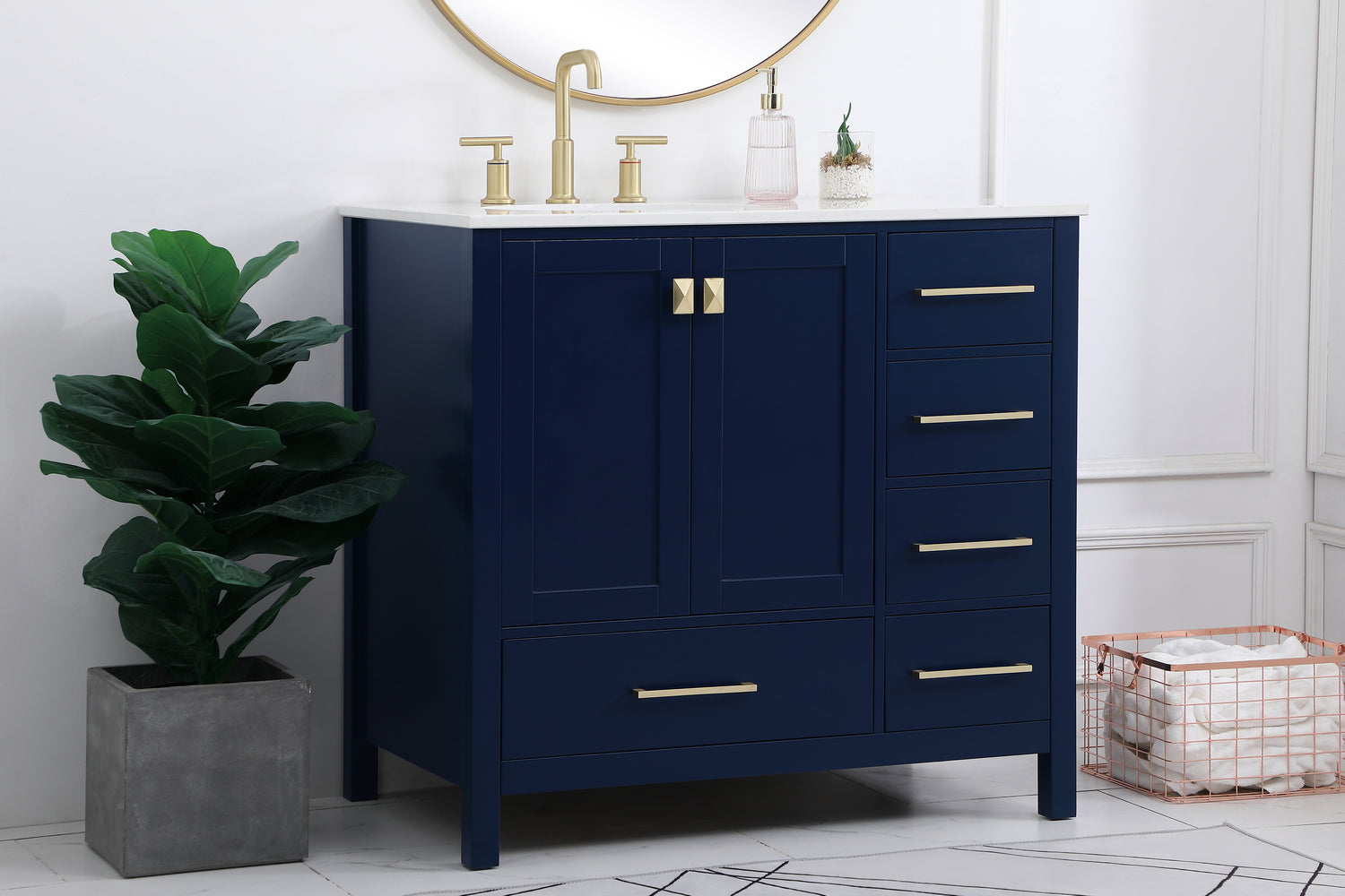 Elegant Lighting - VF18836BL - Single Bathroom Vanity - Irene - Blue