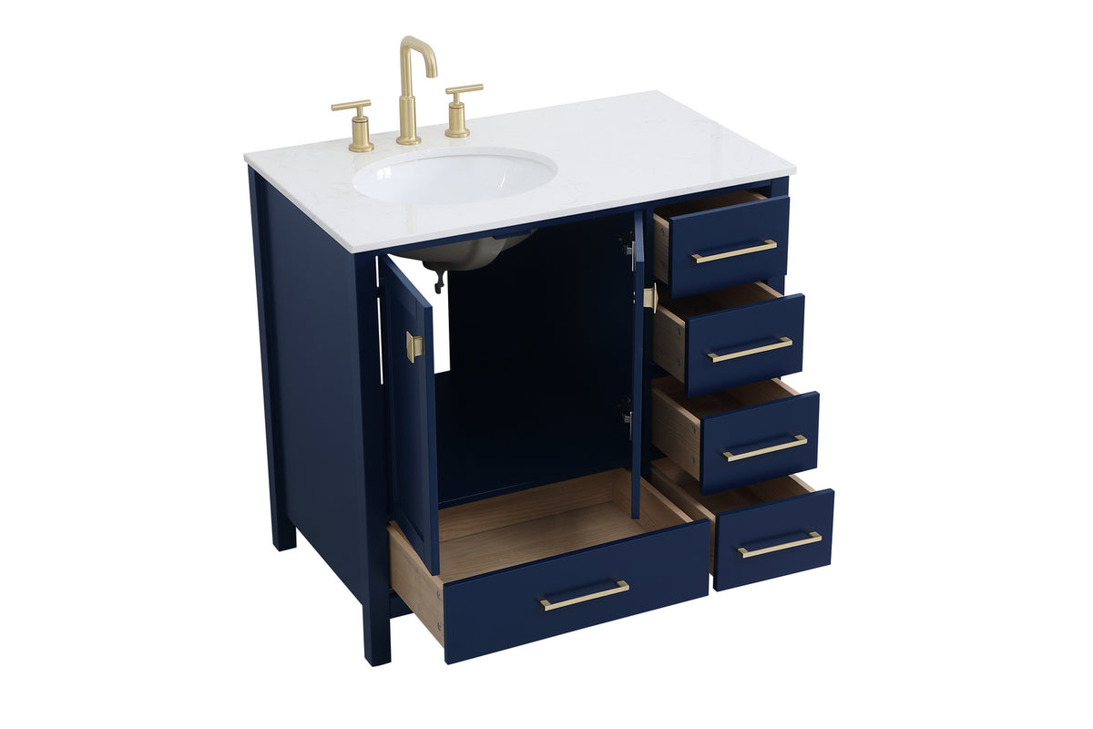 Elegant Lighting - VF18836BL - Single Bathroom Vanity - Irene - Blue