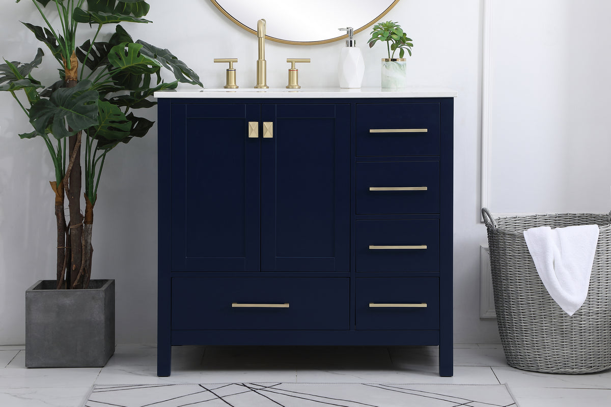 Elegant Lighting - VF18836BL - Single Bathroom Vanity - Irene - Blue