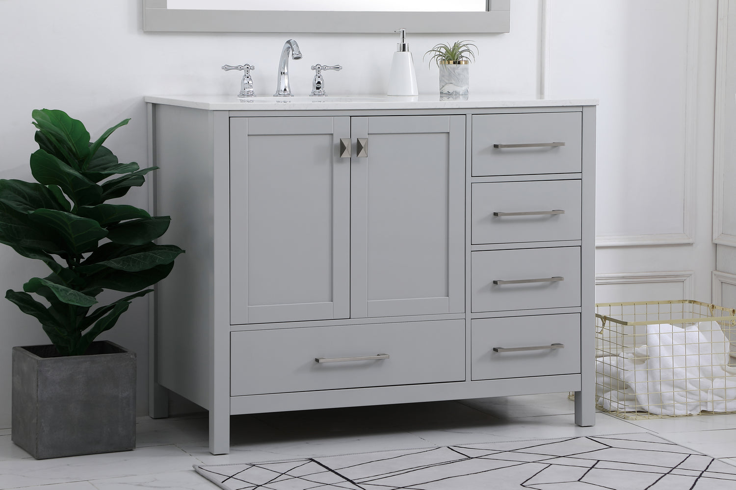 Elegant Lighting - VF18842GR - Single Bathroom Vanity - Irene - Gray