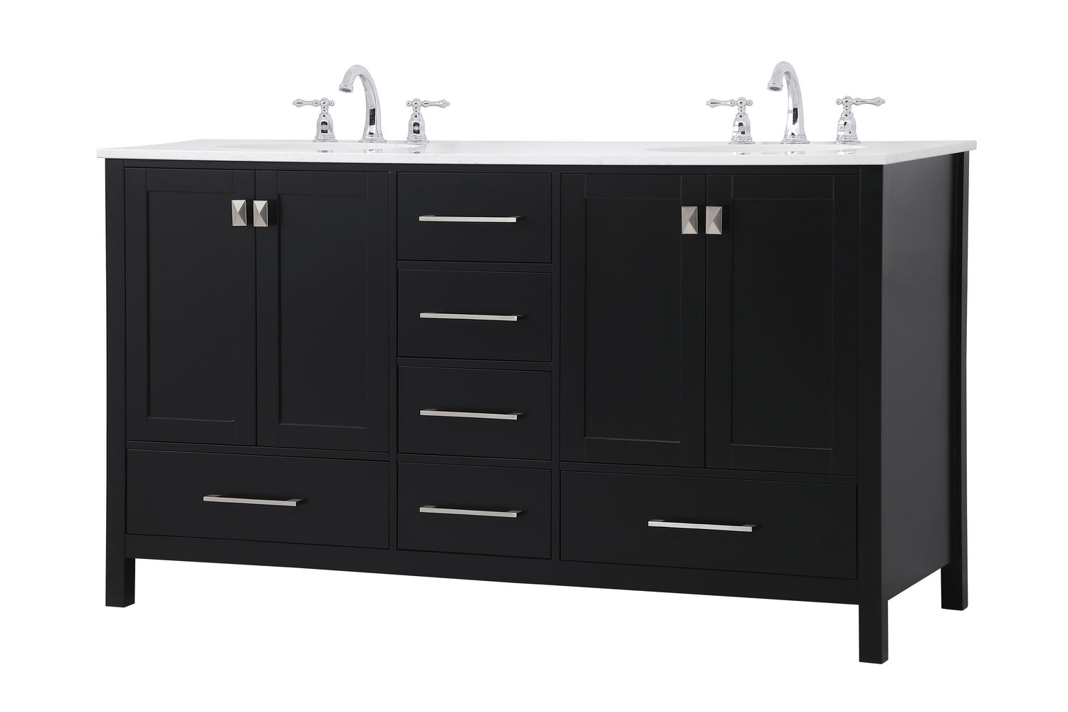 Elegant Lighting - VF18860DBK - Double Bathroom Vanity - Irene - Black