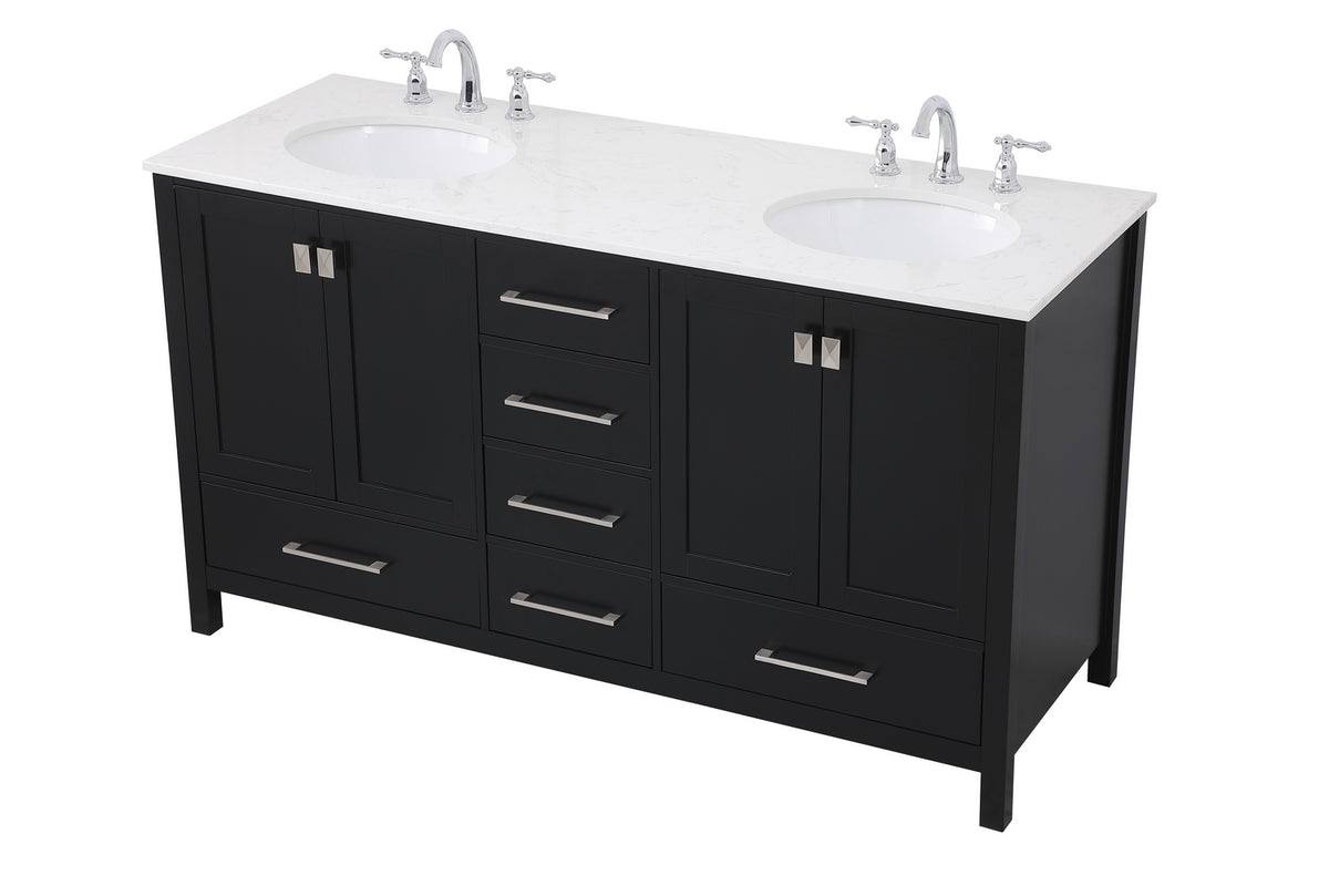 Elegant Lighting - VF18860DBK - Double Bathroom Vanity - Irene - Black