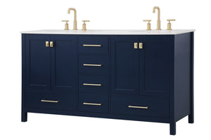 Elegant Lighting - VF18860DBL - Double Bathroom Vanity - Irene - Blue