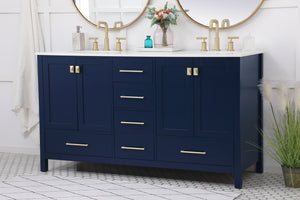 Elegant Lighting - VF18860DBL - Double Bathroom Vanity - Irene - Blue