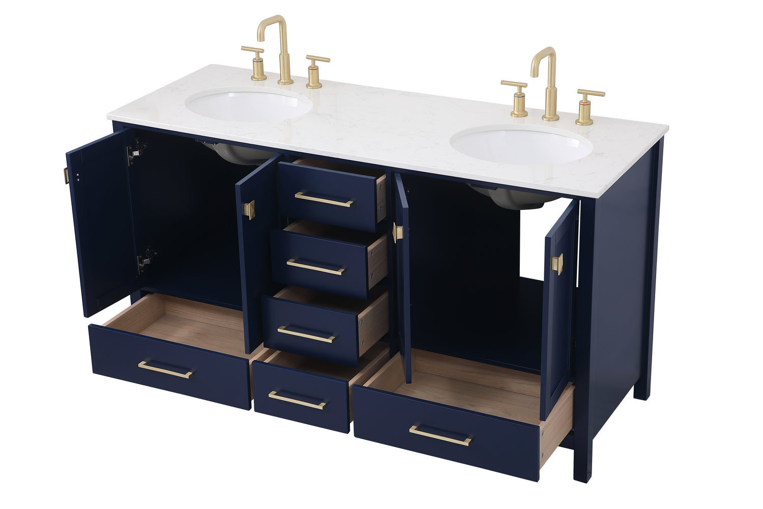 Elegant Lighting - VF18860DBL - Double Bathroom Vanity - Irene - Blue