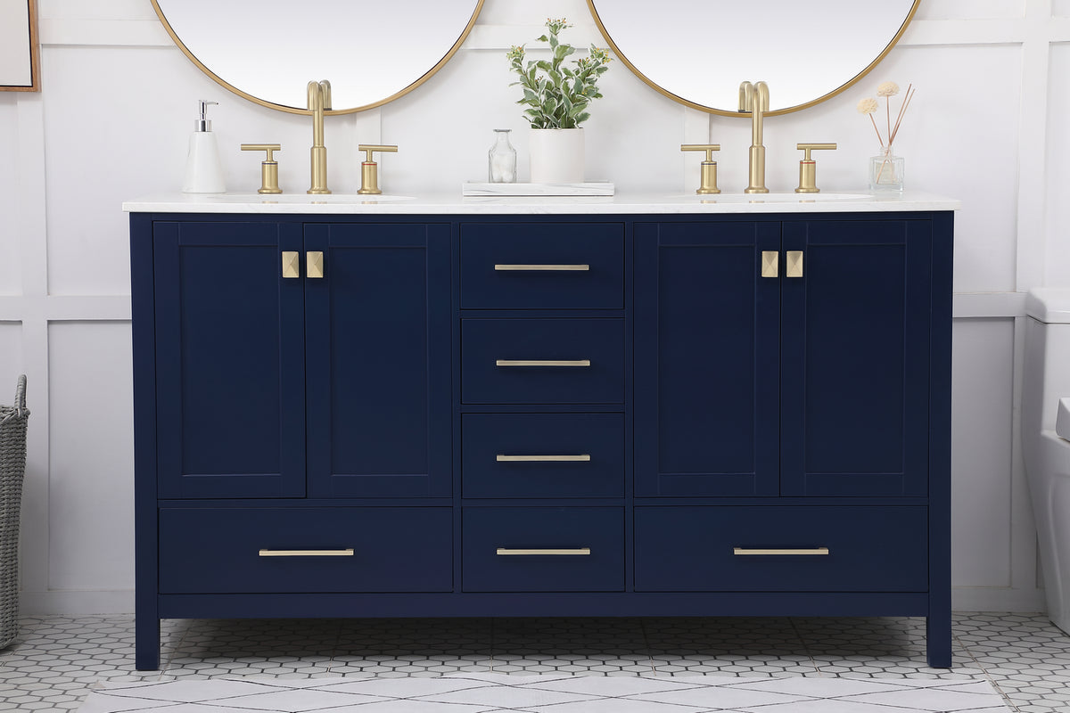 Elegant Lighting - VF18860DBL - Double Bathroom Vanity - Irene - Blue