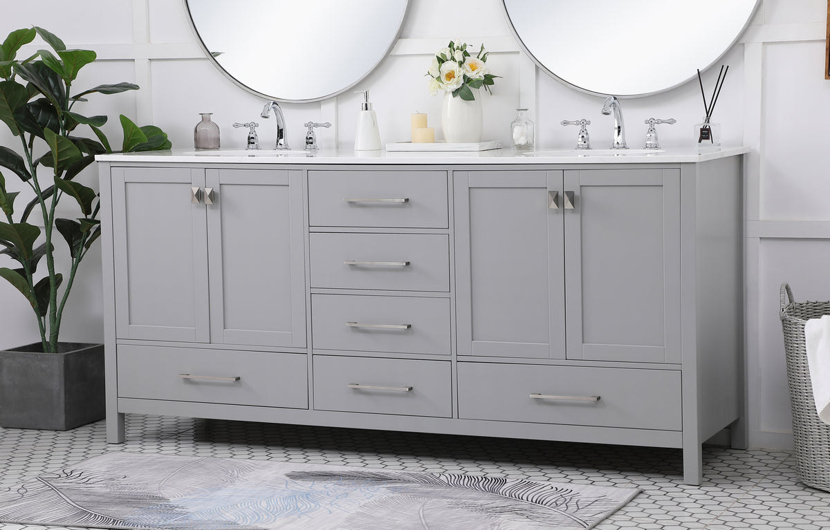 Elegant Lighting - VF18872DGR - Double Bathroom Vanity - Irene - Gray