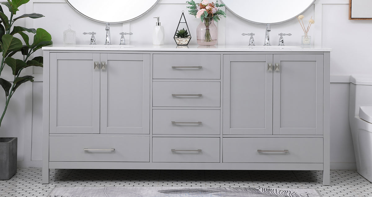 Elegant Lighting - VF18872DGR - Double Bathroom Vanity - Irene - Gray