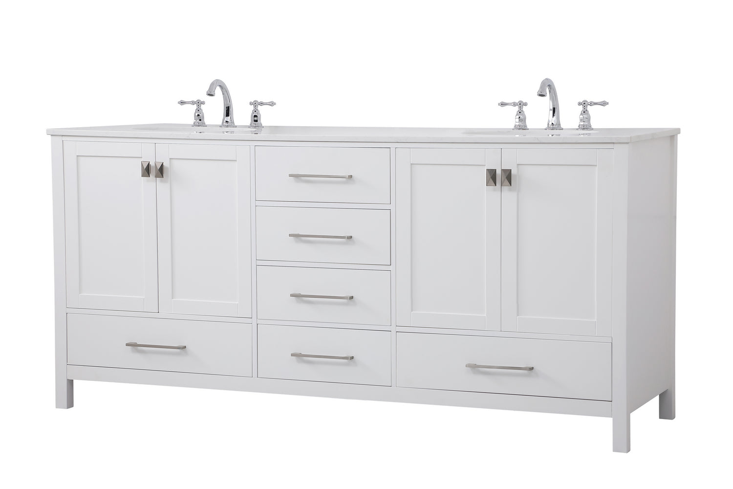 Elegant Lighting - VF18872DWH - Double Bathroom Vanity - Irene - White