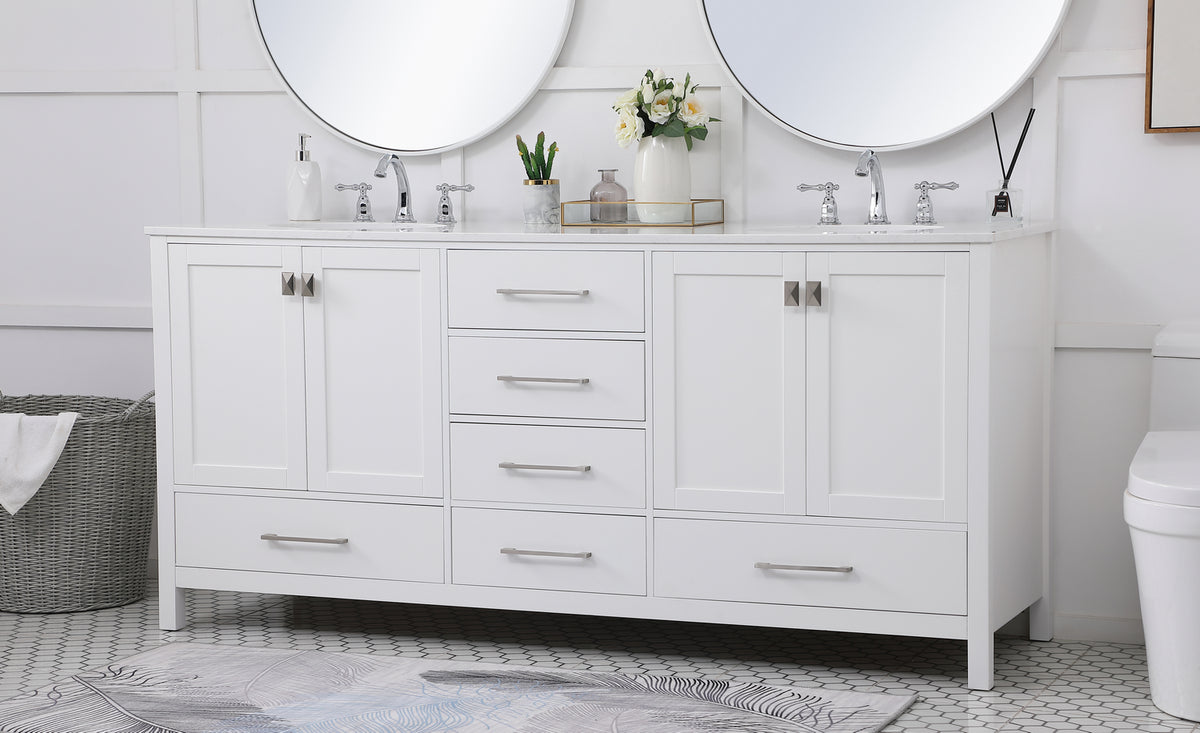 Elegant Lighting - VF18872DWH - Double Bathroom Vanity - Irene - White