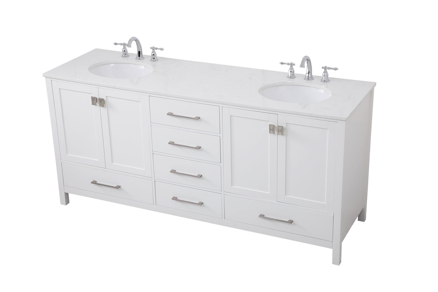 Elegant Lighting - VF18872DWH - Double Bathroom Vanity - Irene - White