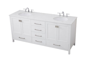 Elegant Lighting - VF18872DWH - Double Bathroom Vanity - Irene - White