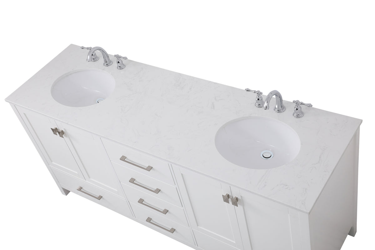 Elegant Lighting - VF18872DWH - Double Bathroom Vanity - Irene - White