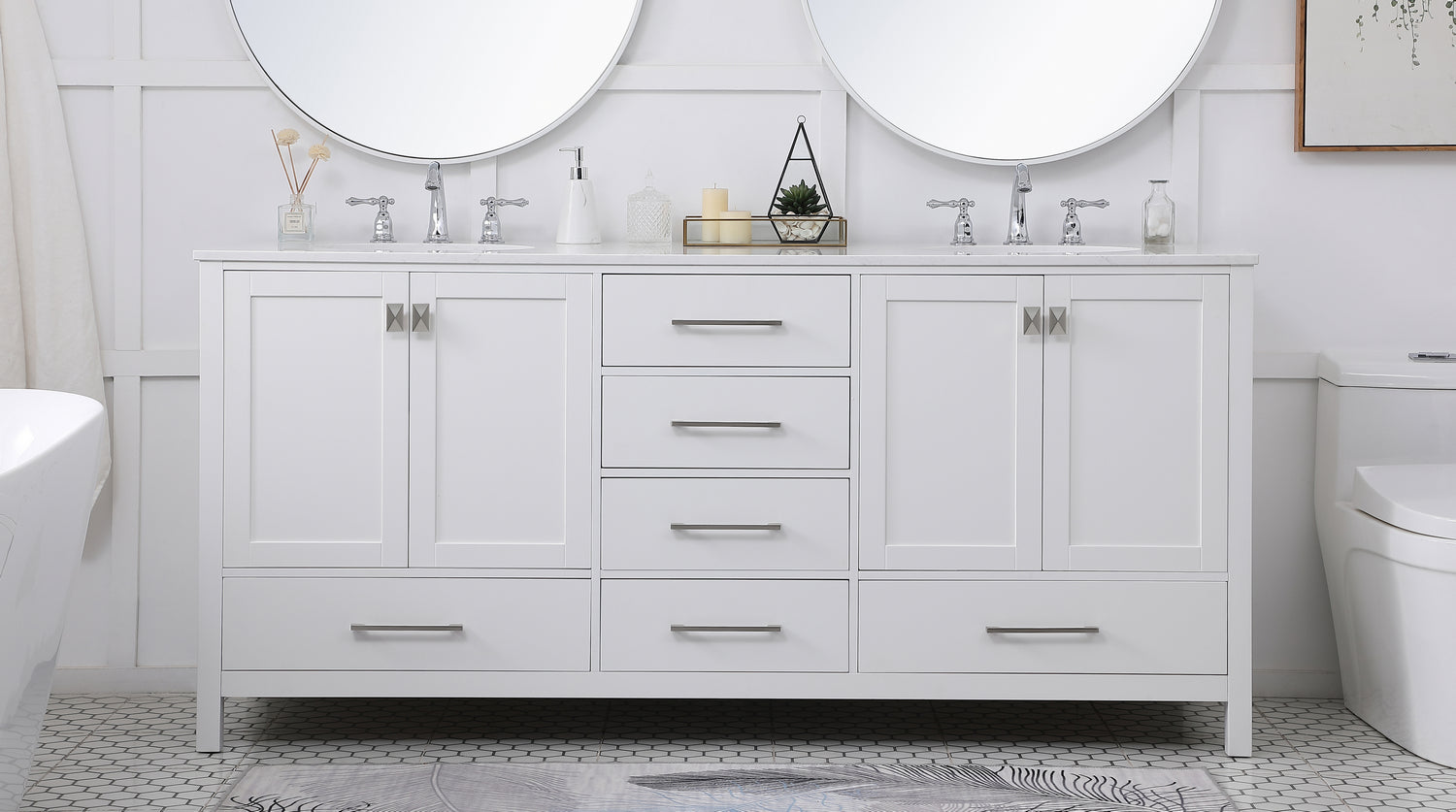 Elegant Lighting - VF18872DWH - Double Bathroom Vanity - Irene - White