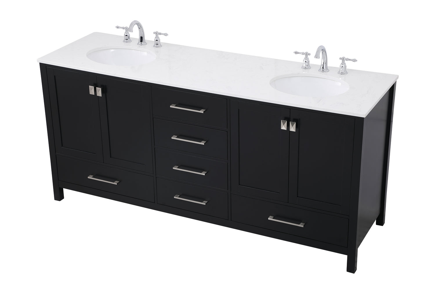 Elegant Lighting - VF18872DBK - Double Bathroom Vanity - Irene - Black