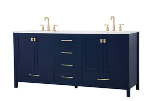 Elegant Lighting - VF18872DBL - Double Bathroom Vanity - Irene - Blue