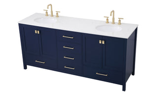 Elegant Lighting - VF18872DBL - Double Bathroom Vanity - Irene - Blue