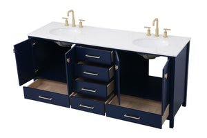 Elegant Lighting - VF18872DBL - Double Bathroom Vanity - Irene - Blue